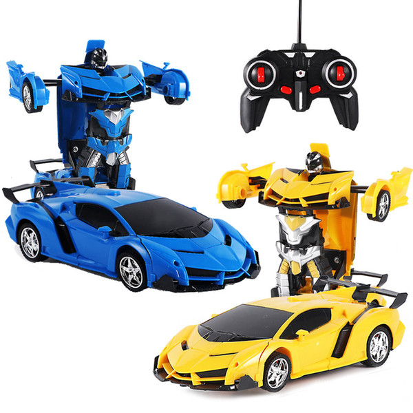One-key Transform RC Car Remote Control Car Radio-Controlled Sport Car Model 1:18 Transformation Drift Toy for Boy Children