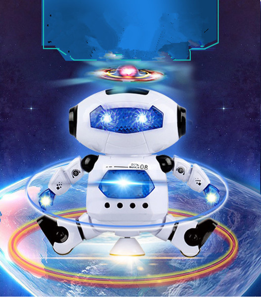 Dancing Robot 360 Rotating Space Musical Walk Lighten Electronic Toy Christmas Birthday Best Gifs For Kids Toys