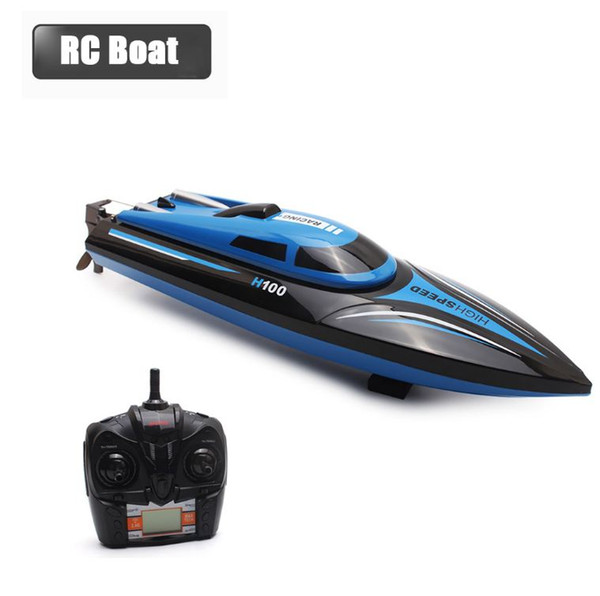 High Speed RC Boat H100 2.4GHz 4 Channel 30km/h Racing Remote Control Boat with LCD Screen as gift For children Toys