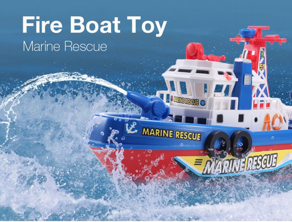 Hot Electric Boat Children Marine Rescue Toys Boat Fire Boat Children Electric Toy Navigation Non-remote Warship Gift High Speed