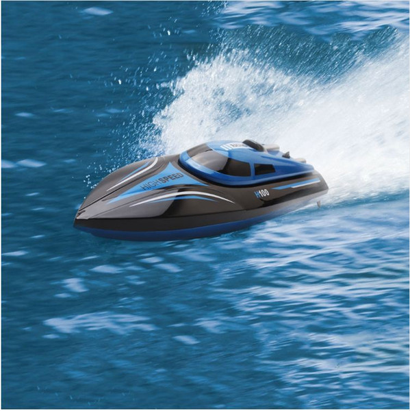 Hot High Speed RC Boat H100 2.4GHz 4 Channel 30km/h Racing Remote Control Boat with LCD Screen gift For children Toys