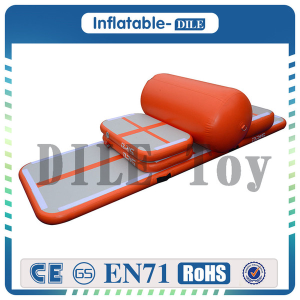 Free Shipping 6 Pieces(4 mats+1 roller +1 pump)Inflatable Air Track Training Set Inflatable Gym Jumping Mat For Sale