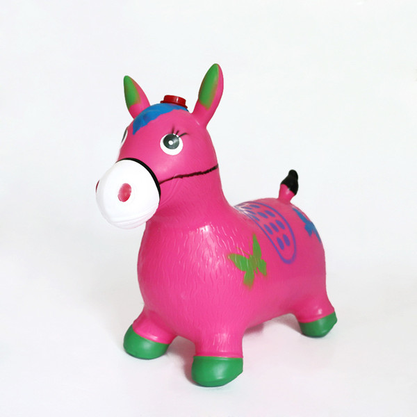 Children's toys, PVC inflatable, jump horse, large thickening painting, cartoon music, animal baby, outdoor stall