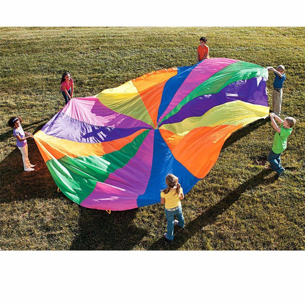 Rainbow Parachute Outdoor Toys Rainbow Outdoor 8 Handles Parachute Multicolor Nylon Kids Toy Parachute 2M/3M/3.6M/4M/5M/6M