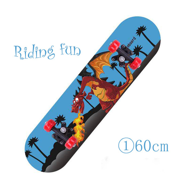 Skateboard four-wheeled ride children's unisex scooter outdoor play for 3-8 years old wooden double rocker magical toys