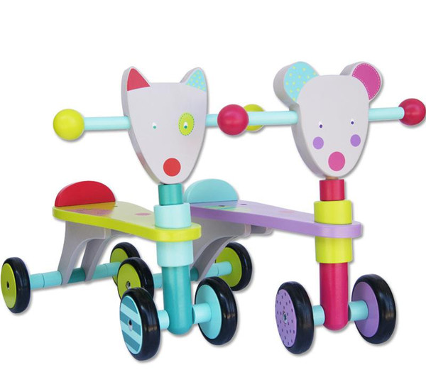 12-36M baby's favorate Four wheel Walker wooden Ride On Car