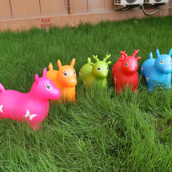 Children Inflatable Jumping Horse Elastic Toy Deer Parent Child Interaction Toys PVC Animal Shape Baby Favorite Gift 17jd WW