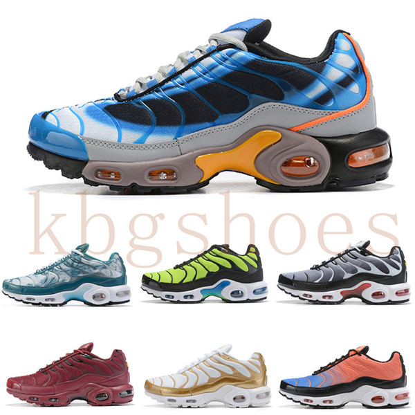 2019 Mens Plus Tn Rainbow Shoes Design Men Air Plus QS Sports Shoes Cheap Tn Requin Chaussures Triple Black White Red Trainer Sneakers
