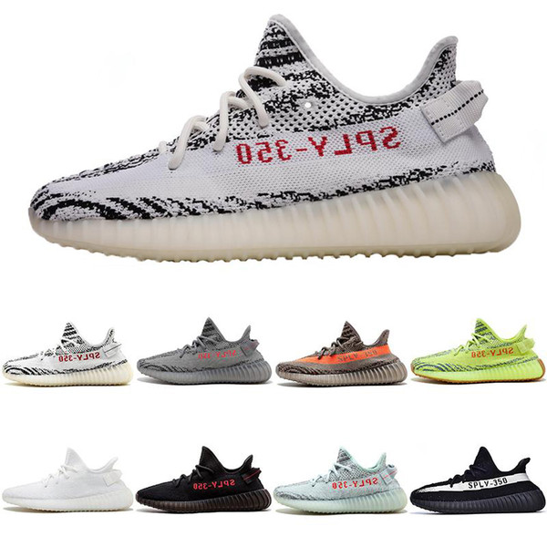 Butter Static 350 Designer Shoes Mens Bred Semi Frozen Yellow Sesame Kanye West Running Shoes womens Cream white Zebra Sneakers US 5-12