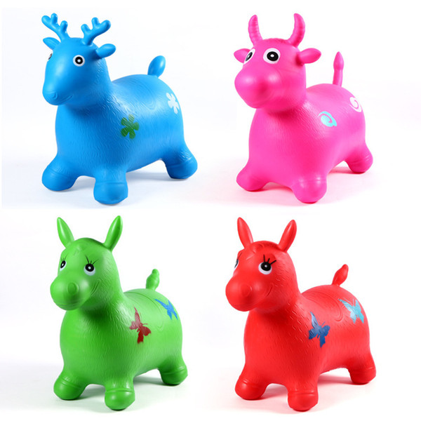 Factory direct thickened explosion-proof pneumatic PVC material jumping horse jumping animal mix color wholesale