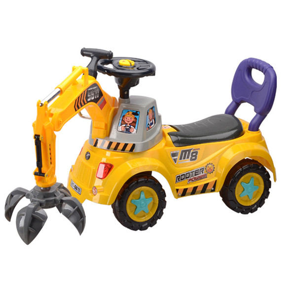 4-wheeled scooter Multi-function children's engineering vehicle Children's crane scenario simulation Grab the doll machine toy
