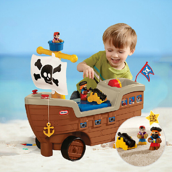 Situational action game car Pirate ship walker Sliding treadmill 4-wheels scooter Prevent rollover Pirate plays toy boy toys