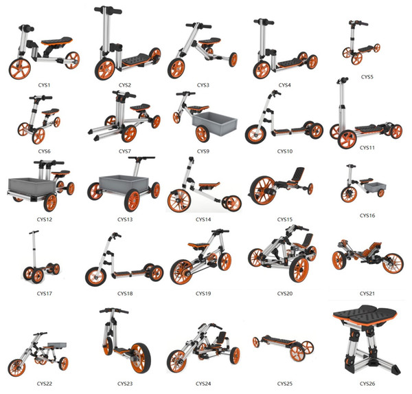 Aluminium alloy Intelligence development/parent-child toys/hands-on ability ride on car toy kit (Twenty-six in one kit)