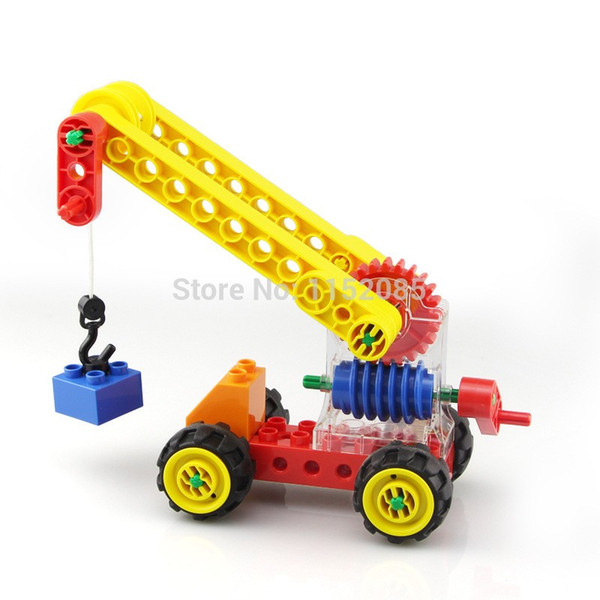 33pcs STEM Building Blocks Worm Gear Crane Educational DIY Toys Levers Wheels Science Technology Mechanical Toys