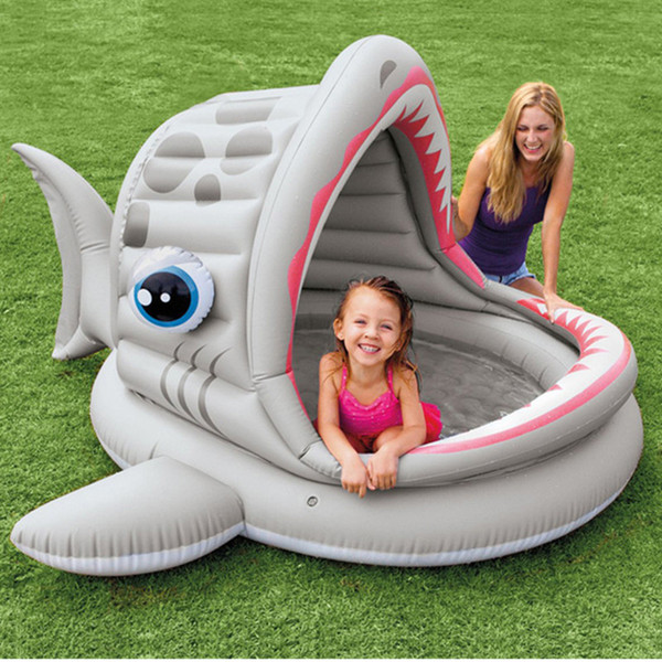 Intex Roaring Shark Shade Pool Inflatable Parasol Pool Sunshade Swimming Canopy Paddling Pool For Baby Toddler Children