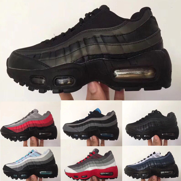 2019 New Ultra 95 OG X 20th Anniversary Kids Sports Shoes Children Trainer 95s Black White Air Cushion Sole Big Boys Girls Tennis Sneakers