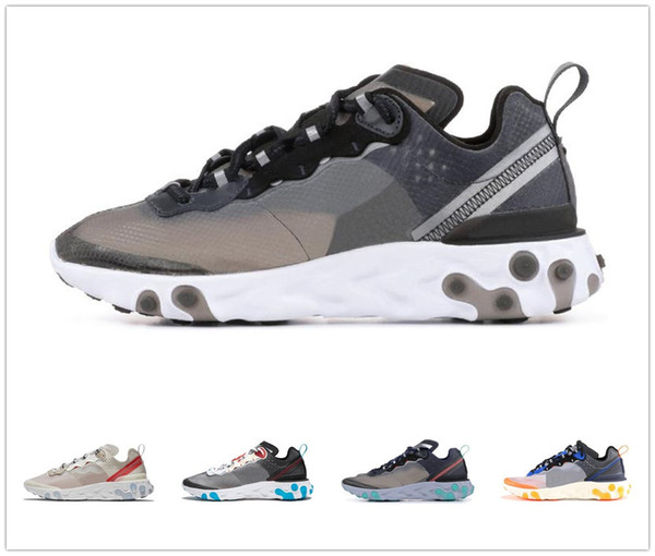 2018 Epic React Element 87 Undercover Men Running Shoes For Women Designer Sneakers Sports Mens Trainer Shoes Sail Light Bone Sneakers 36-45