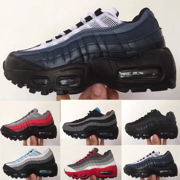 Baby Kids Brand Classic 95 Runnning Shoes OG Anniversary Boys Girls Sports Shoe Triple Black Children Designer Sneakers Trainers Tennis