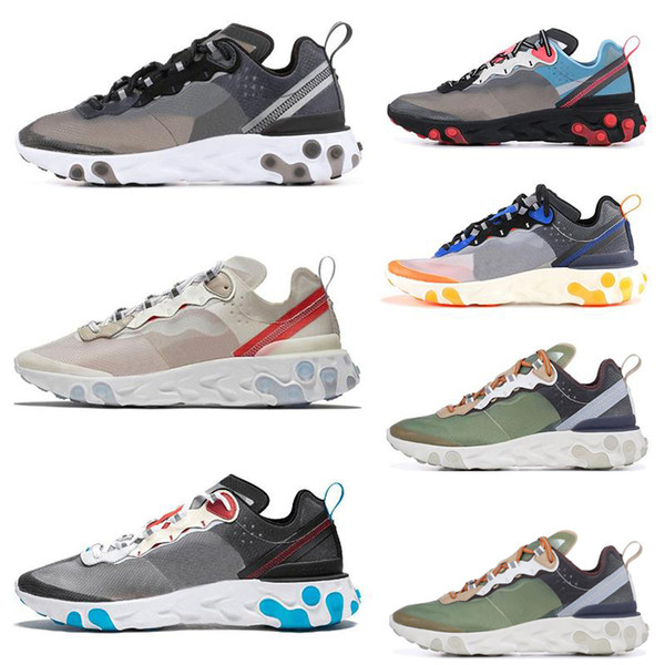 Epic React Element 87 UNDERCOVER Mens Running Shoes Sail Anthracite Thunder Blue Midnight Navy Green Mist Women Sports Sneakers 36-45