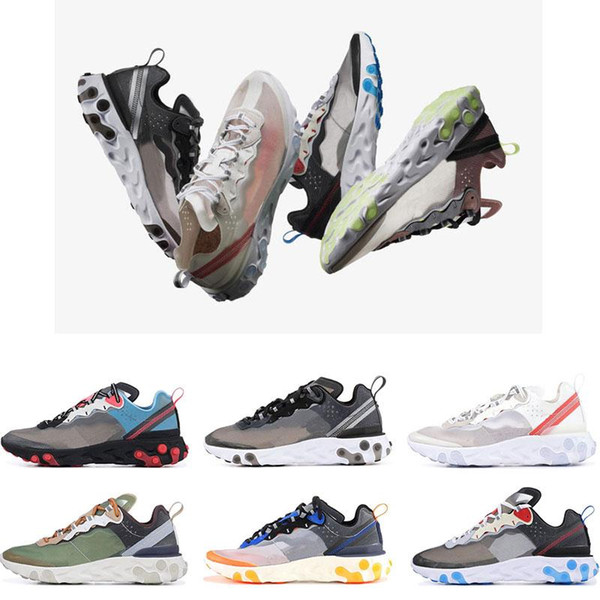 Epic React Element 87 Mens Running Shoes NEPTUNE GREENS Undercover Blue mens trainers Women designer Sports Sneakers 36-45