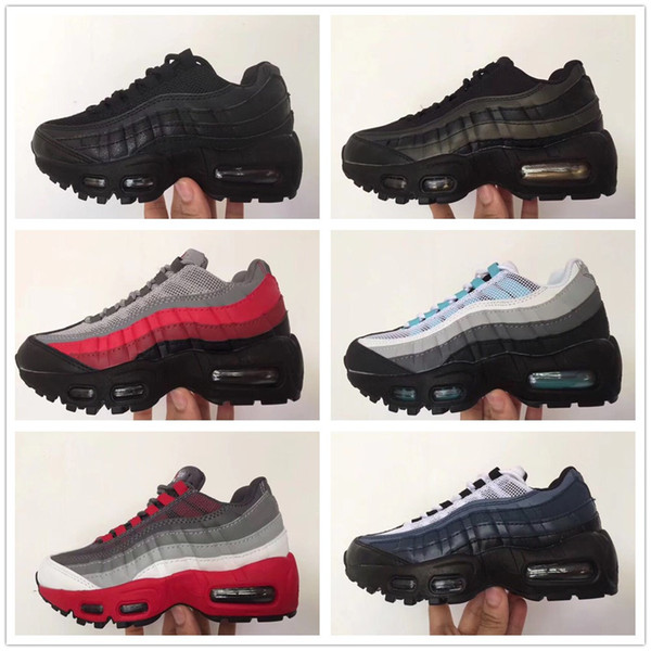 2019 Kids Ultra 95 OG X 20th Anniversary Boys Girls Running Sports Shoes Children Designer 95s Black Grey Trainers Maxes Tennis Sneakers