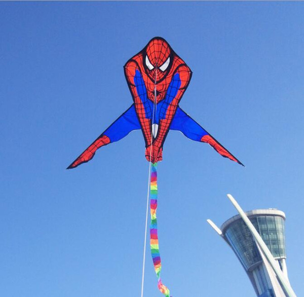 high quality spiderman kite with handle line outdoor flying toys kites for sale power kite nylon flying dragon