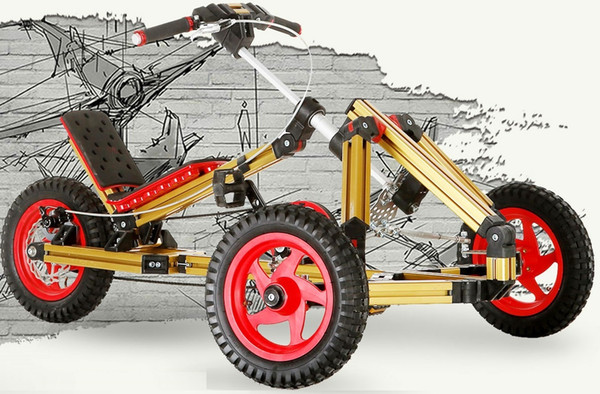 DIY pedal and steel and plastic Material Bicycle for 2-15 years old child kit toy (Sixteen in one)