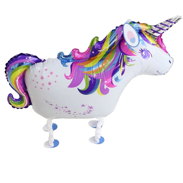 Walk Unicorn Foil Balloons Children's Inflatable Toys Air Globos Birthday Party Decorations Kids Wedding Unicorn Party Supplies