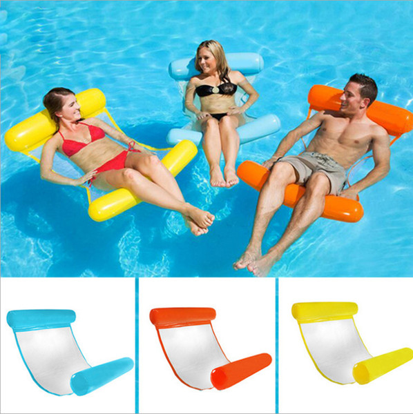 Outdoor Foldable Water Hammock Single People Increase Inflatable Air Mattress Beach Lounger Floating Sleeping Bed Chair toy