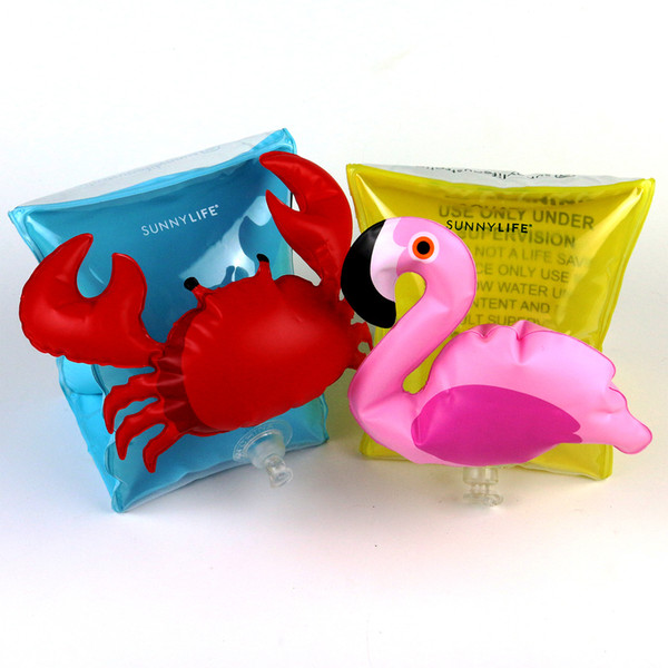 Kids Crab Flamingo Inflatable arm band cartoon swimming armlet flamingo Crab Baby swim rings safty assistive tools XT