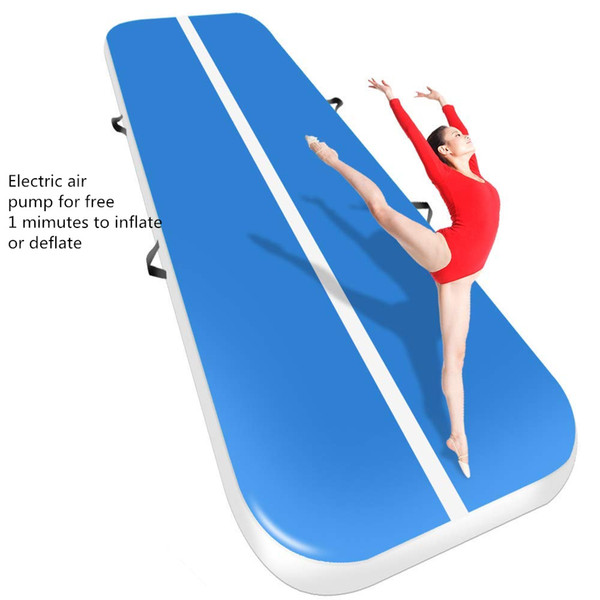 Inflatable Gymnastics AirTrack Tumbling Air Track Floor Trampoline Electric Air Pump for Home Use/Training/Cheerleading/Beach Free 