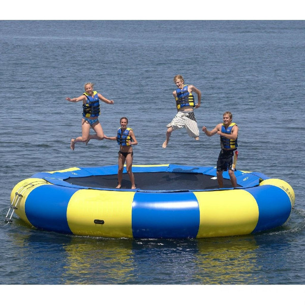 (Specialty store) water trampoline 2 M 3 M,4M,5M diameter 0.6mm PVC inflatable trampoline or inflatable bouncer summer water toy water park