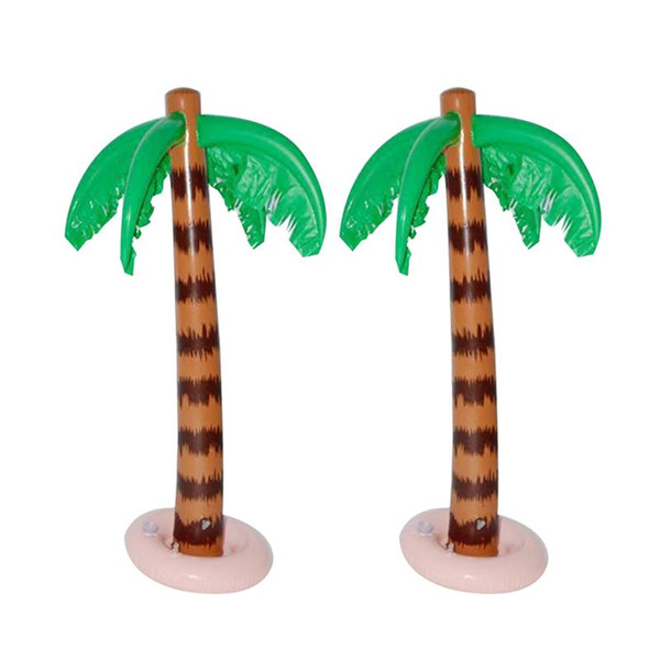 2pcs Inflatable Coconut Tree Party Accessory Decoration Funny Backdrop Palm Trees Props for Summer Hawaii Luau Tropical Party