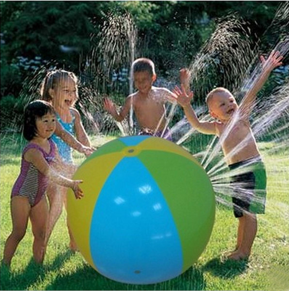 Happy Inflatable Beach Lawn Water Ball Outdoor Sprinkler Summer Inflatable Water Spray Balloon Outdoors Play In The Water Beach Ball free s