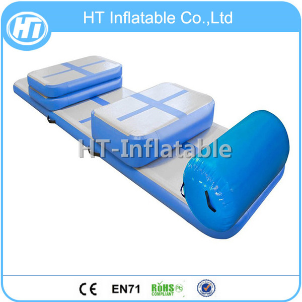 Free Shipping A set of Tumble Trampoline Track Air track blue gymnastics mattress inflatable tumbling airtrack