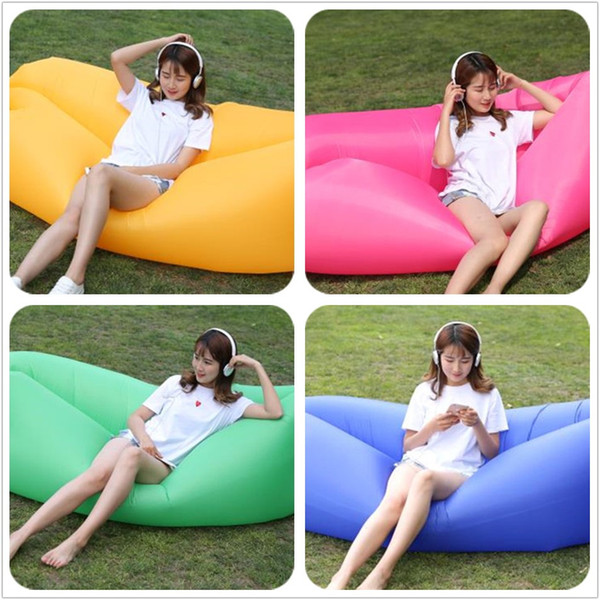 Outdoor Inflatable sofa lazy sleeping bag sofa outdoor camping portable folding beach Bed Fast Inflated Beanbag Furniture