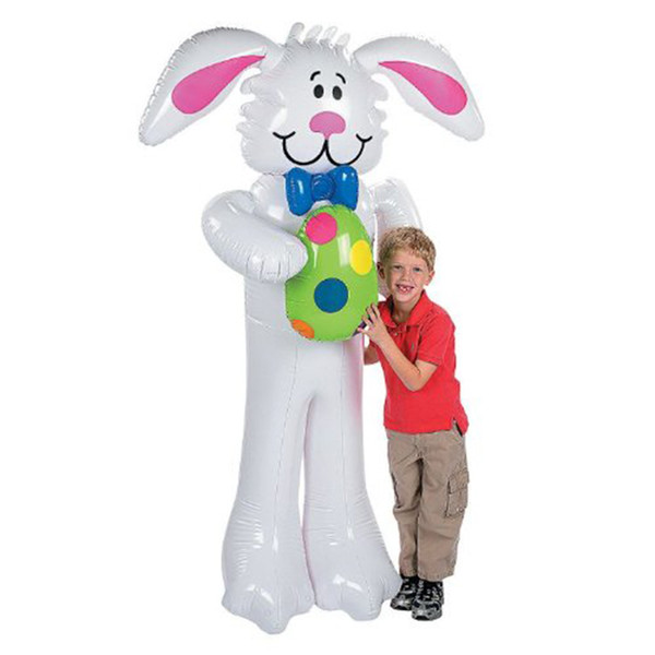 160 CM Cartoon Inflatable Big White Rabbit Outdoor Toys For Kids Easter Party Decoration Stage Prop Bolw Up Ballons Toys