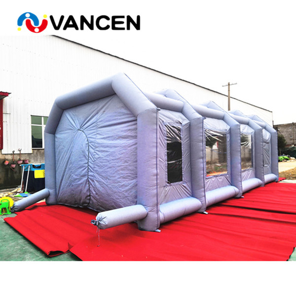 In Stock 10*5*4m high quality inflatable paint booth Oxford cloth outdoor spray paint tent for car wash inflatable cabin booth for sale
