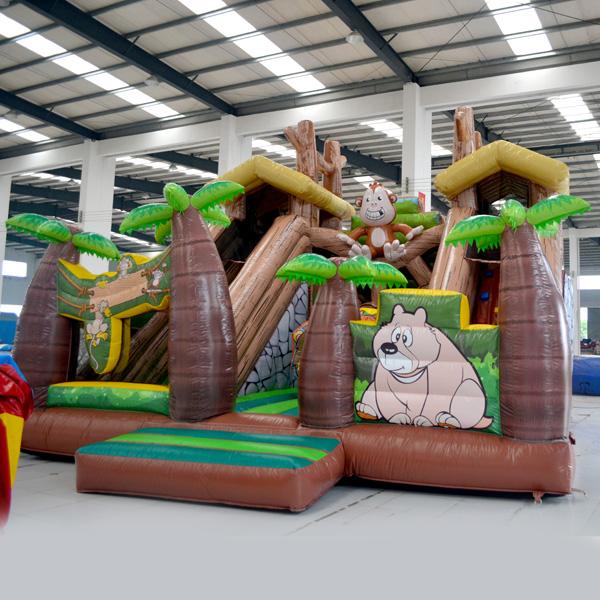 AOQI inflatable fun city inflatable jungle monkey fun city inflatable fun land for kids for sale made in China