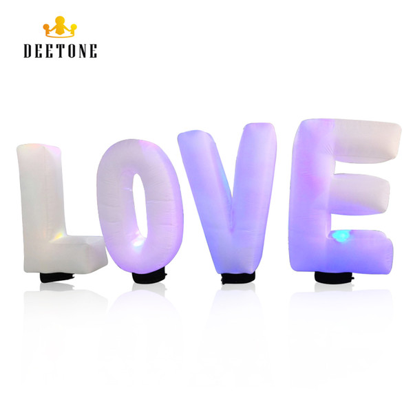 Free Shipping Large Romantic White Inflatable Led Light LOVE Letter Wedding Decoration Inflatable LOVE Balloon With Blower