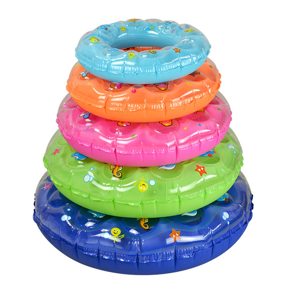 Kids Float Inflatable Swim Ring With Cute Cartoon Little Animal Double Layer Thickening Crystal Baby Summer Swim Rings