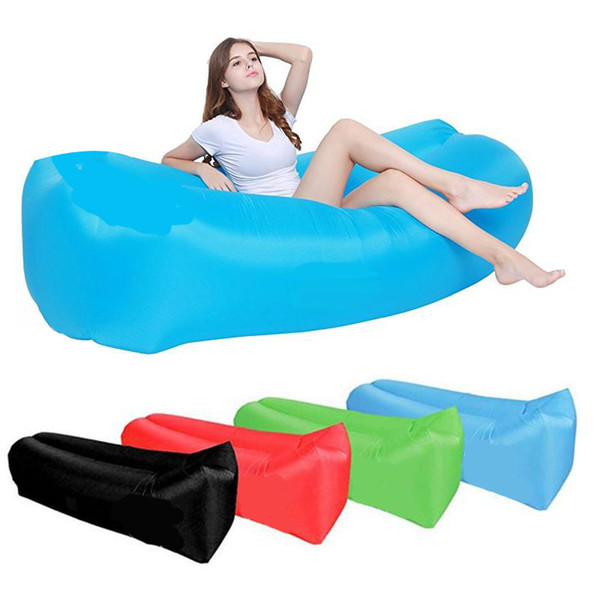 Inflatable Outdoor Lazy Couch Air Sleeping Sofa Lounger Bag Camping Beach Bed Beanbag Sofa Chair HHA57