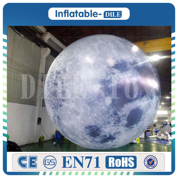 Hot sale Mid-autumn festival giant inflatable moon ball with led light high resolution printed global balloon for events