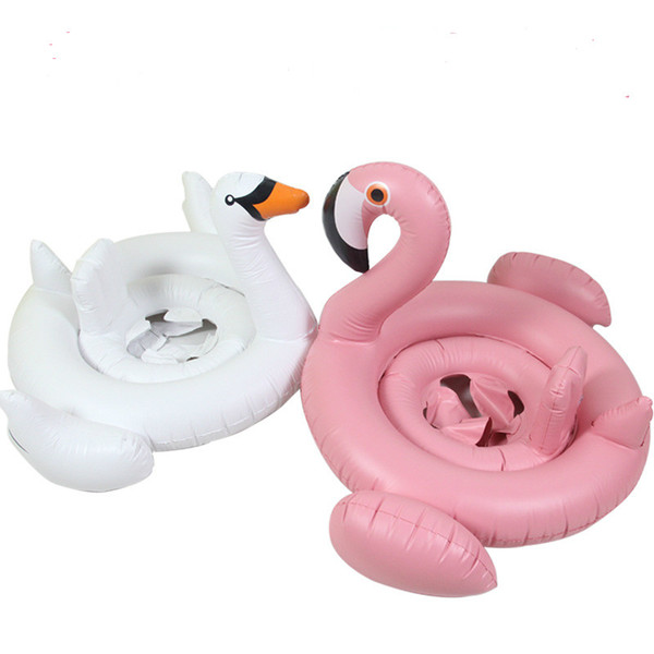 Baby Inflatable Swim Ring White Swan Baby Float Swimming Flamingo child swimming ring Baby sitting XT