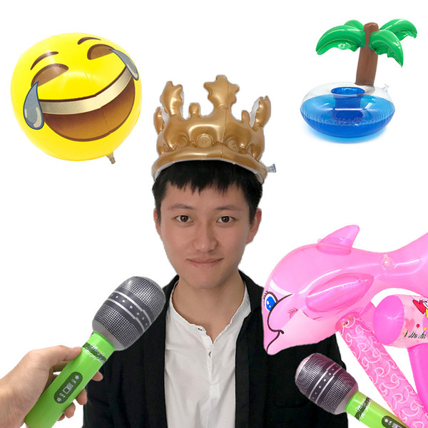 Summer Hot Sale Inflatable Drinks Coconut Cup Holder Hammer Crown Pool Floats Bar Coasters Floatation Devices Children Bath Toy small size