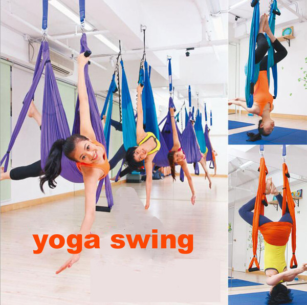 Strength Decompression yoga Hammock Inversion Trapeze Anti-Gravity Aerial Traction Yoga Gym strap yoga Swing set 12 Colors