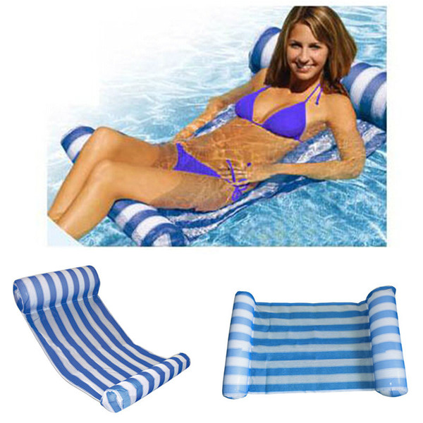 Fashion Aquatic Water Floating Bed 5 Colors 70cm*132cm Summer Swimming Pool Inflatable Water Hammock Lounge Bed Chair Beach Mat Deck Chair