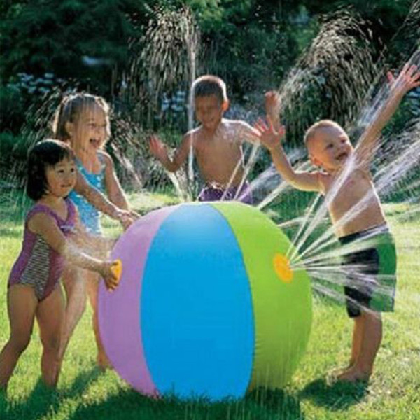75cm Inflatable Sprinkler Ball Beach Ball Outdoor Spray Ball for Summer Outdoor Play Inflated Toy DHL 