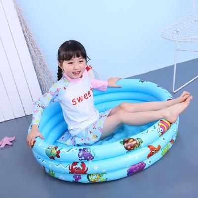 Kids Inflatable swimming pool 2019 Baby Boy Outdoor Cartoon Water fishing Ocean ball pool Babies Summer Toys 3 Color