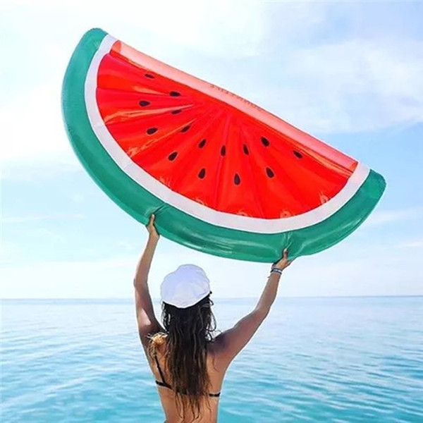 183CM Giant Inflatable Floats Watermelon Floating bed Toy Ride-On Pool Watermelon Swim Ring Lifebuoy Fun Party Float Inflatable Tubes M284